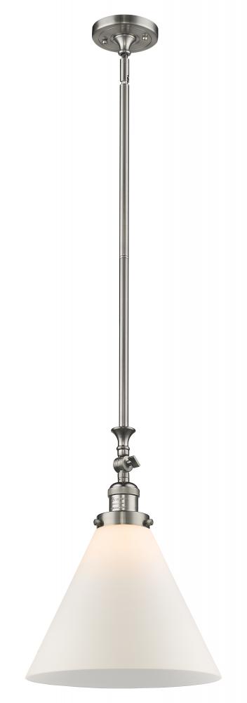 Cone - 1 Light - 12 inch - Brushed Satin Nickel - Stem Hung - Mini Pendant