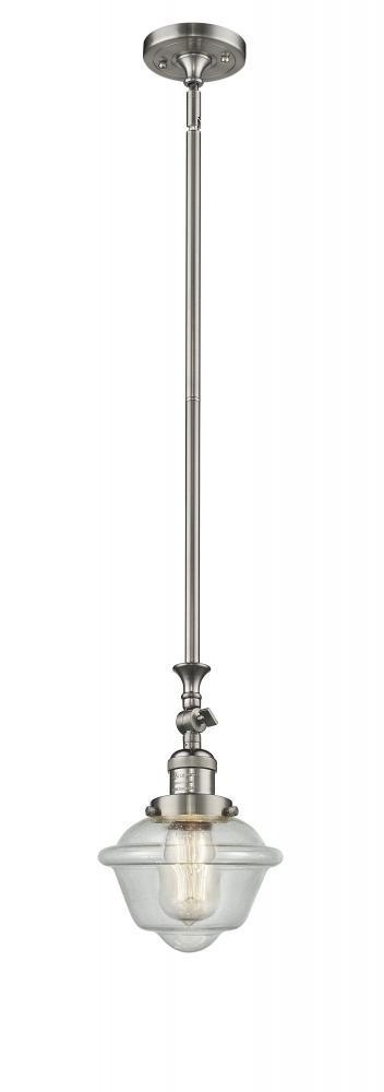 Oxford - 1 Light - 7 inch - Brushed Satin Nickel - Stem Hung - Mini Pendant