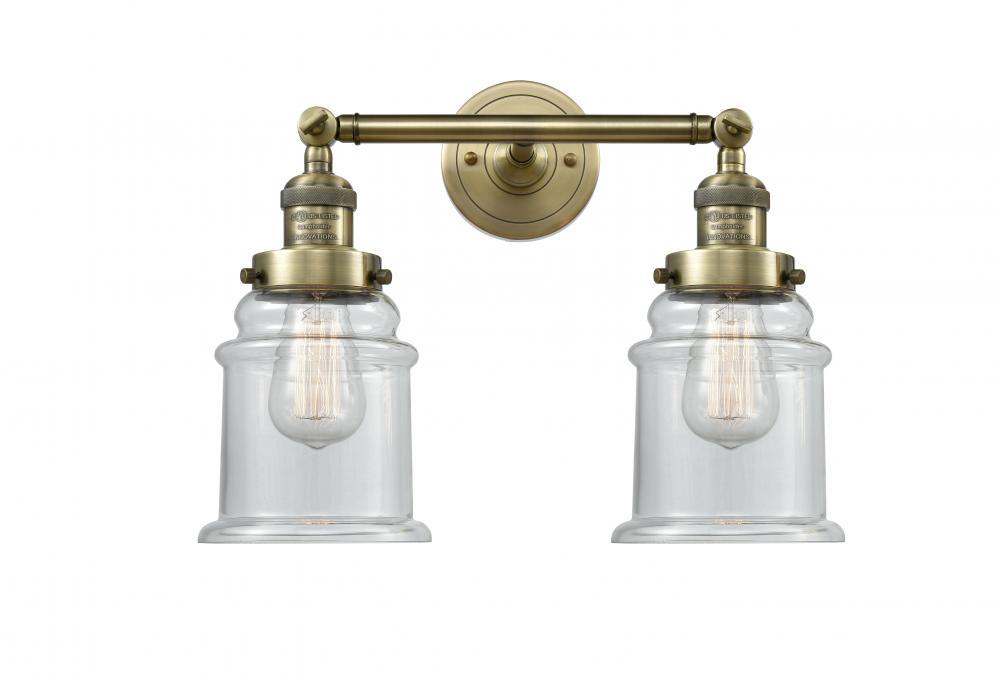 Canton - 2 Light - 17 inch - Antique Brass - Bath Vanity Light