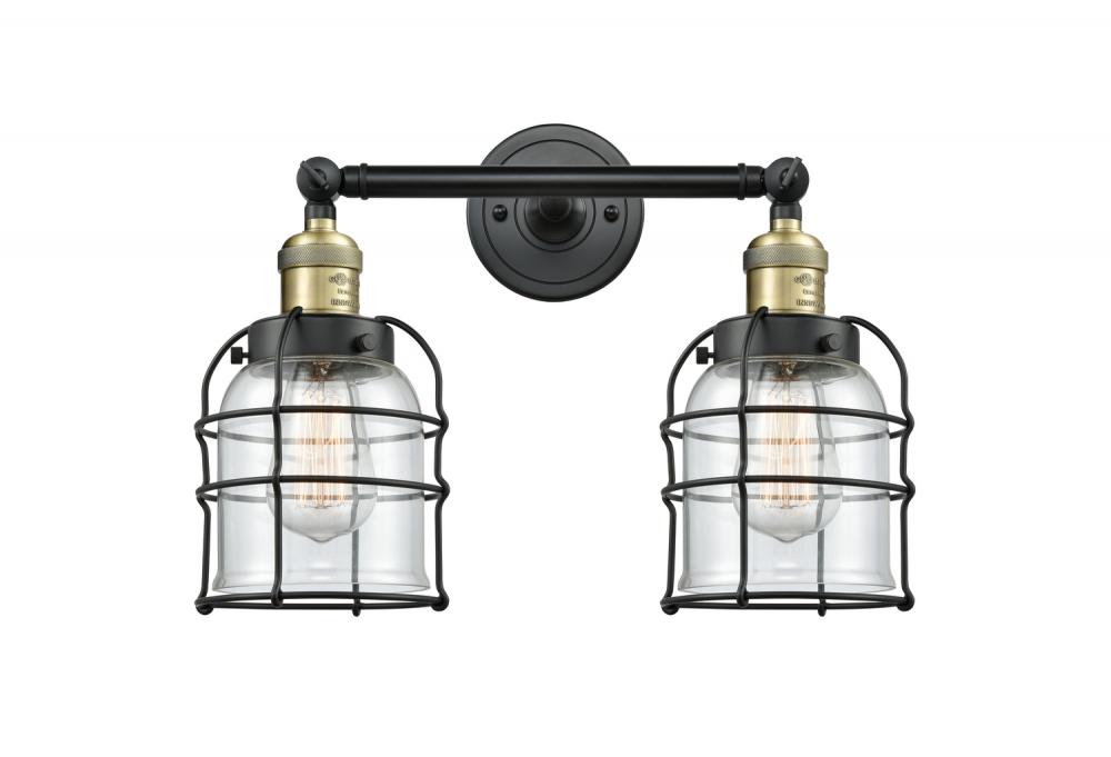 Bell Cage - 2 Light - 16 inch - Black Antique Brass - Bath Vanity Light