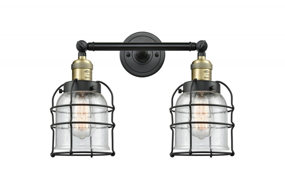 Bell Cage - 2 Light - 16 inch - Black Antique Brass - Bath Vanity Light