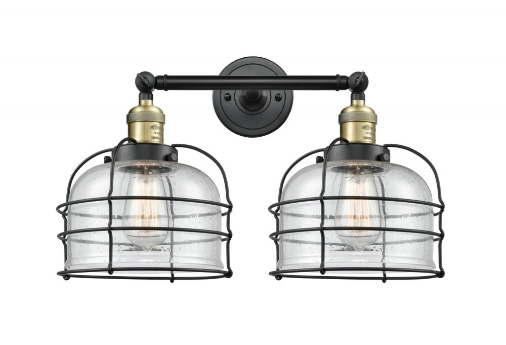 Bell Cage - 2 Light - 19 inch - Black Antique Brass - Bath Vanity Light