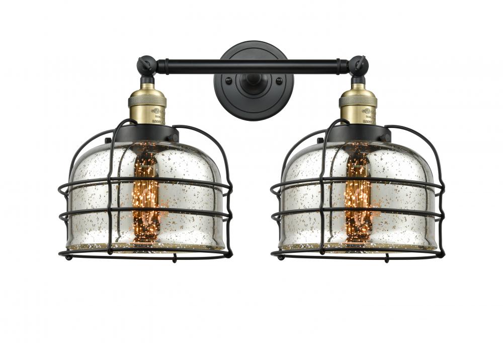 Bell Cage - 2 Light - 19 inch - Black Antique Brass - Bath Vanity Light