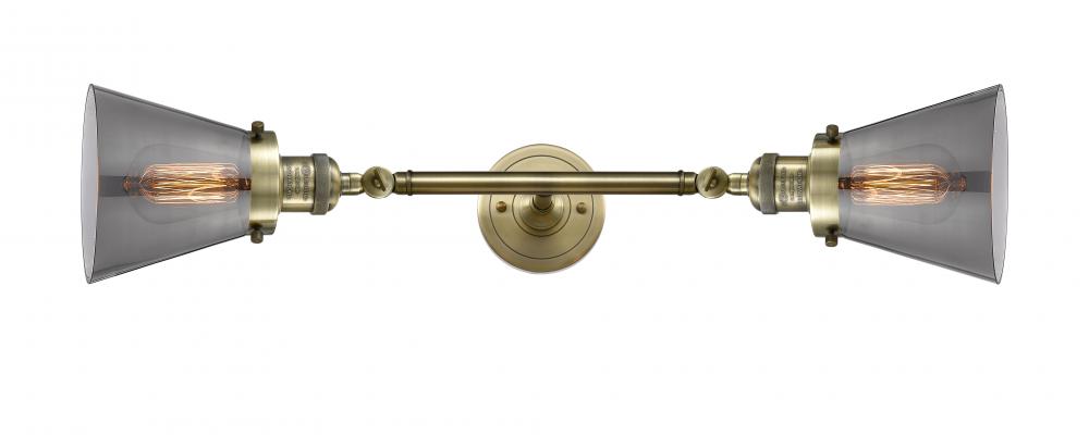 Cone - 2 Light - 6 inch - Antique Brass - Bath Vanity Light