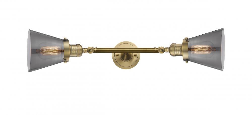 Cone - 2 Light - 6 inch - Brushed Brass - Bath Vanity Light