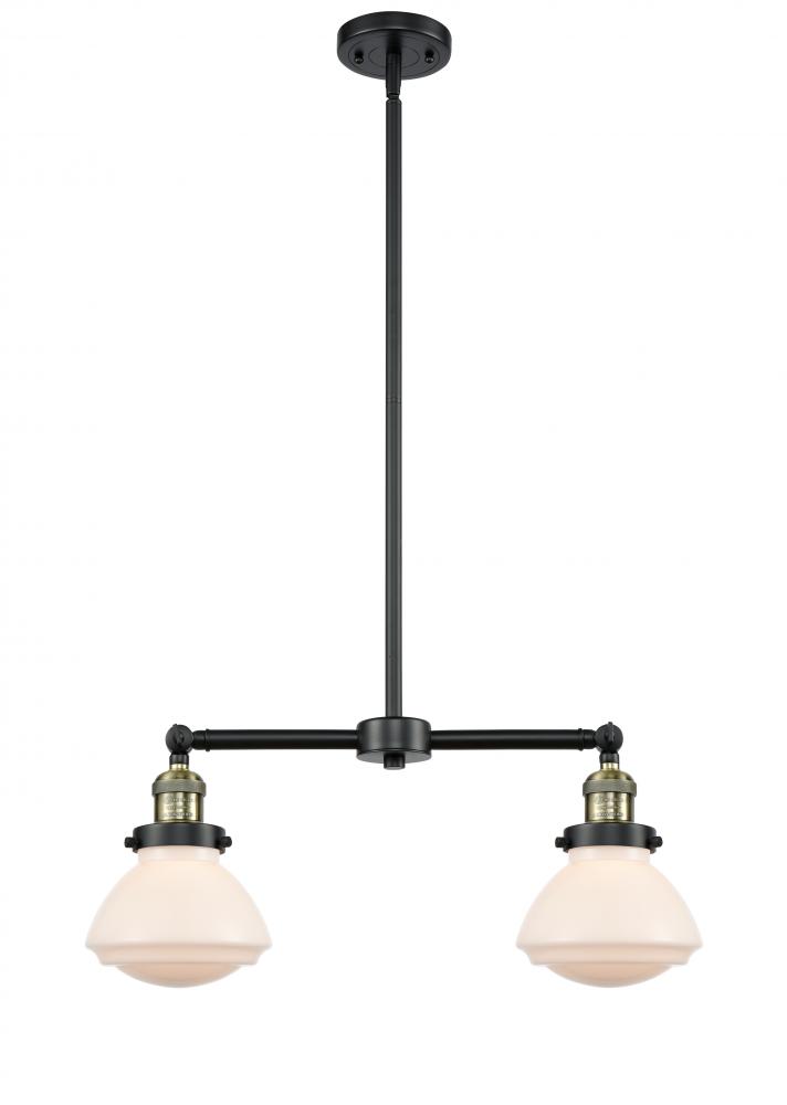 Olean - 2 Light - 22 inch - Black Antique Brass - Stem Hung - Island Light