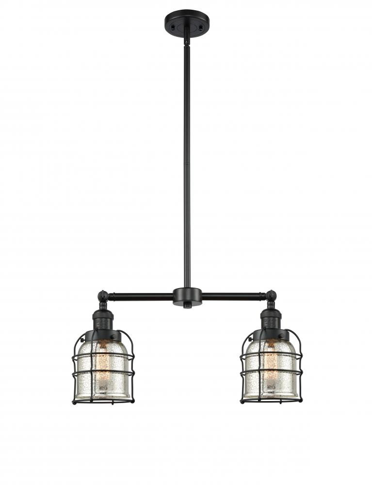 Bell Cage - 2 Light - 21 inch - Matte Black - Stem Hung - Island Light