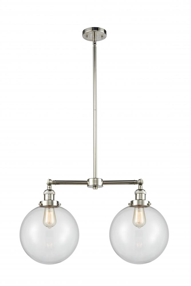 Beacon - 2 Light - 25 inch - Polished Nickel - Stem Hung - Island Light