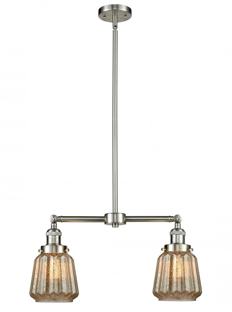 Chatham - 2 Light - 21 inch - Brushed Satin Nickel - Stem Hung - Adjustable Island Light