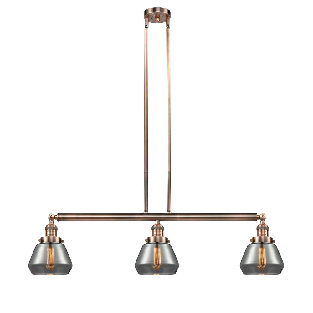 Fulton - 3 Light - 39 inch - Antique Copper - Stem Hung - Island Light