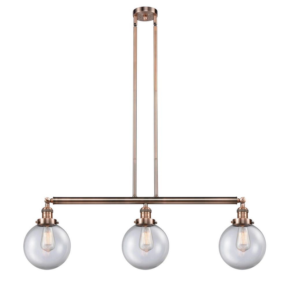 Beacon - 3 Light - 41 inch - Antique Copper - Stem Hung - Island Light