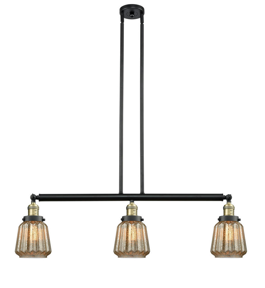 Chatham - 3 Light - 39 inch - Black Antique Brass - Stem Hung - Island Light