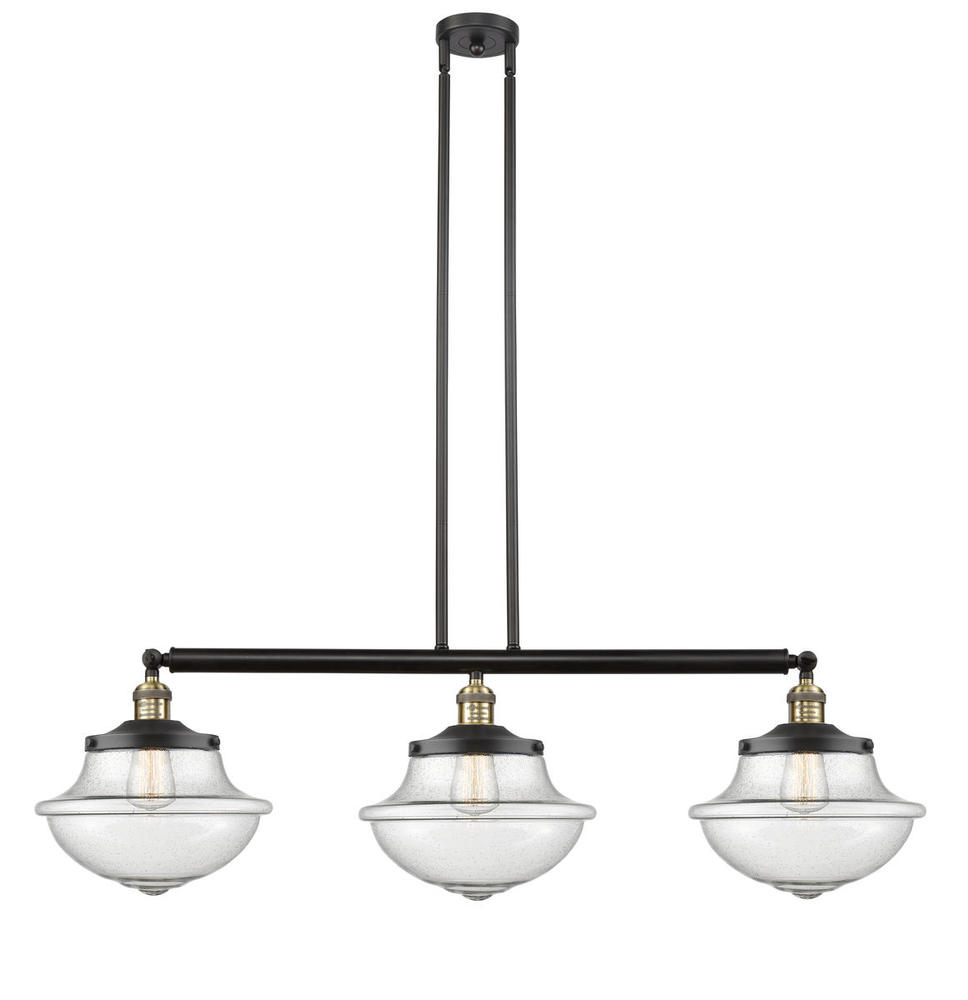 Oxford - 3 Light - 42 inch - Black Antique Brass - Stem Hung - Island Light