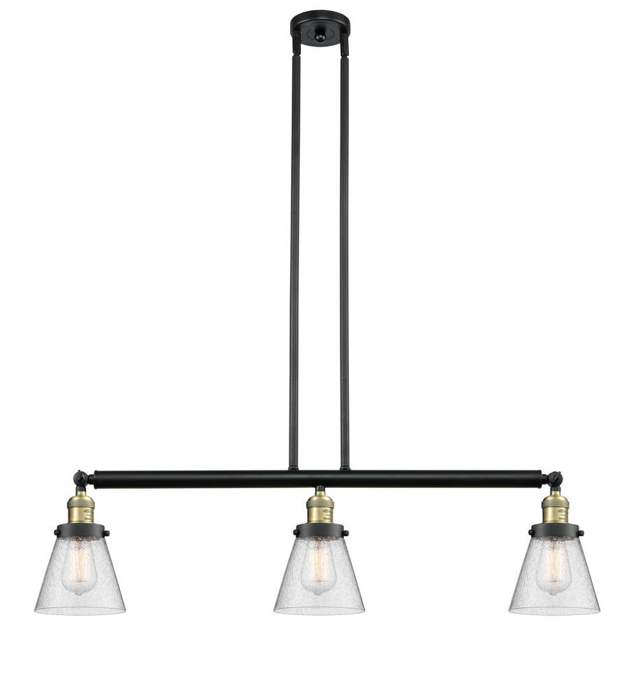 Cone - 3 Light - 39 inch - Black Antique Brass - Stem Hung - Island Light