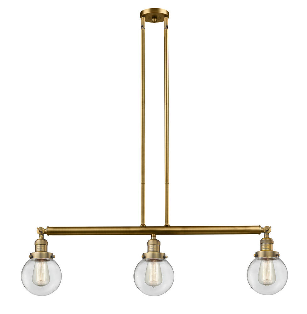 Beacon - 3 Light - 39 inch - Brushed Brass - Stem Hung - Island Light