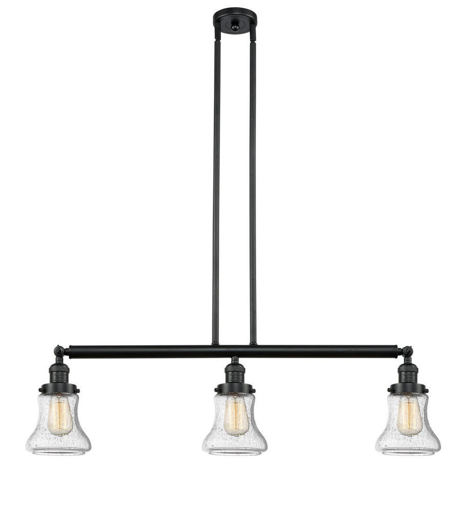 Bellmont - 3 Light - 39 inch - Matte Black - Stem Hung - Island Light