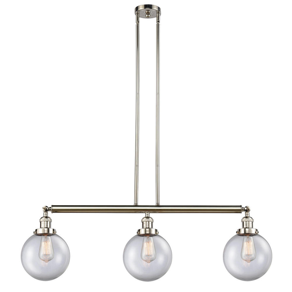 Beacon - 3 Light - 41 inch - Polished Nickel - Stem Hung - Island Light