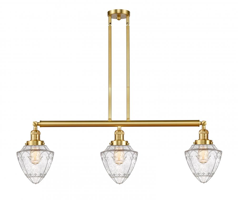 Bullet - 3 Light - 38 inch - Satin Gold - Stem Hung - Island Light