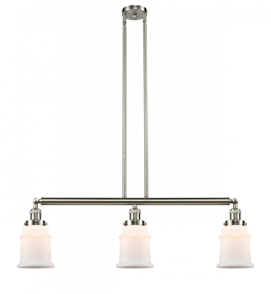 Canton - 3 Light - 39 inch - Brushed Satin Nickel - Stem Hung - Island Light