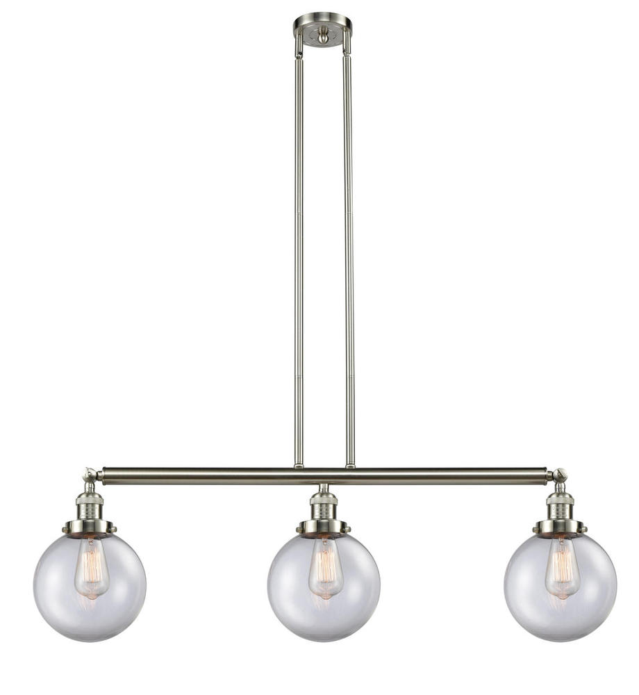 Beacon - 3 Light - 41 inch - Brushed Satin Nickel - Stem Hung - Island Light