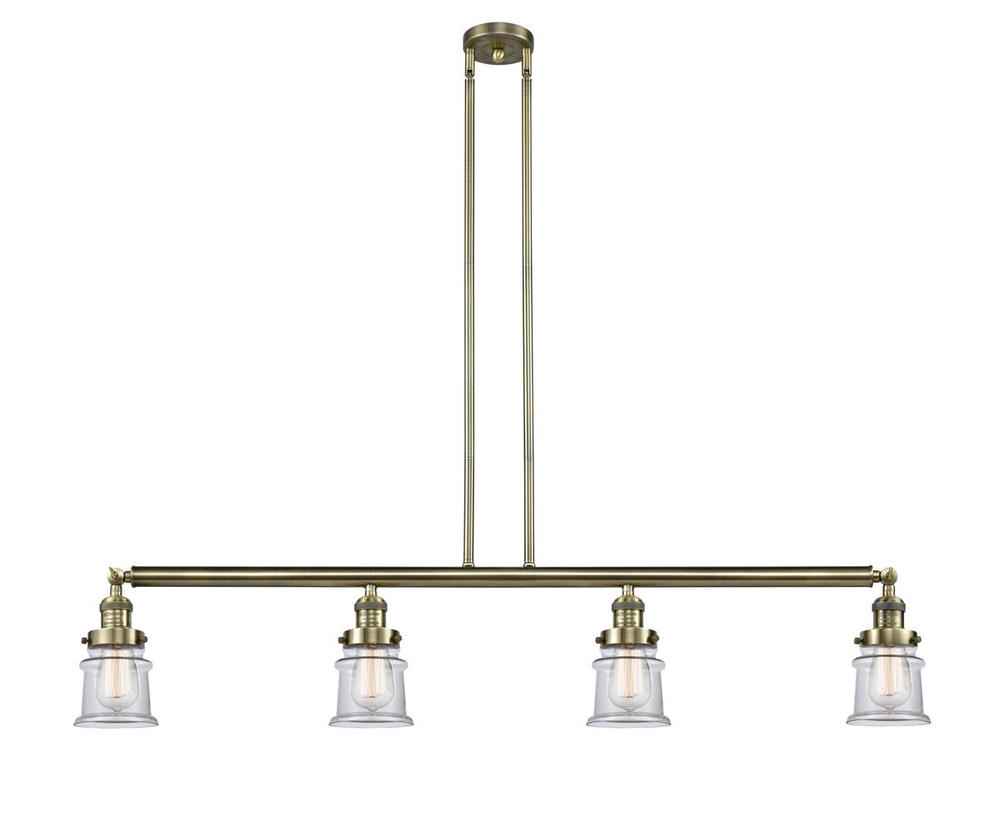 Canton - 4 Light - 51 inch - Antique Brass - Stem Hung - Island Light