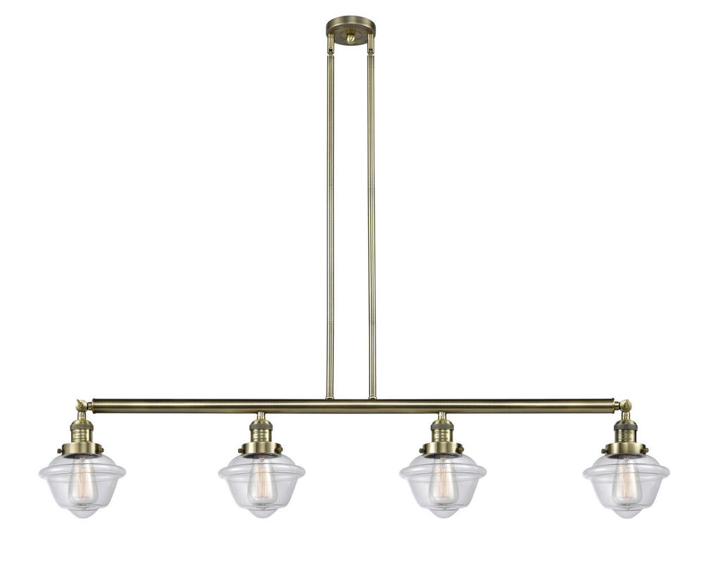 Oxford - 4 Light - 52 inch - Antique Brass - Stem Hung - Island Light