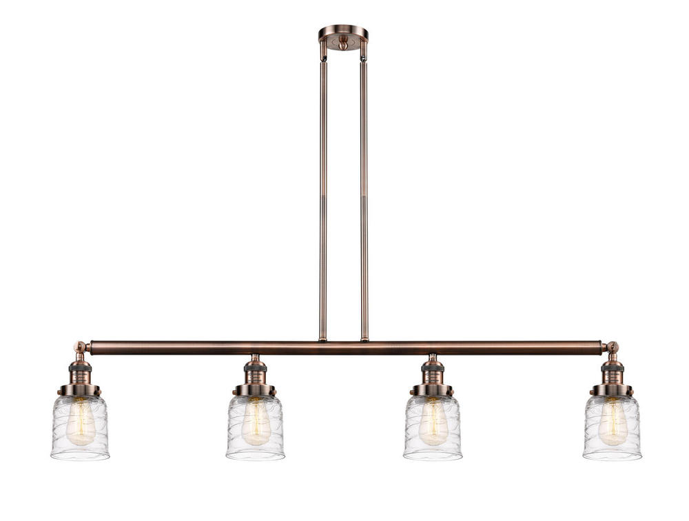 Bell - 4 Light - 50 inch - Antique Copper - Stem Hung - Island Light