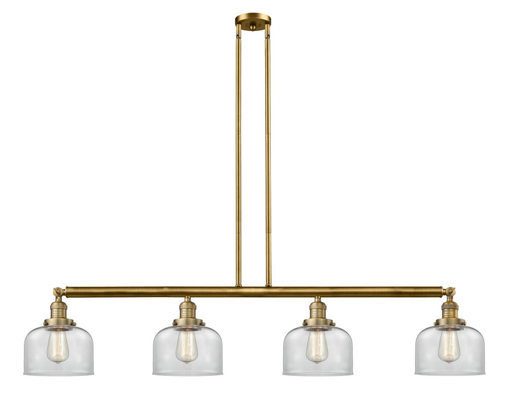 Bell - 4 Light - 53 inch - Brushed Brass - Stem Hung - Island Light