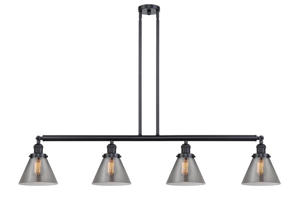 Cone - 4 Light - 52 inch - Matte Black - Stem Hung - Island Light