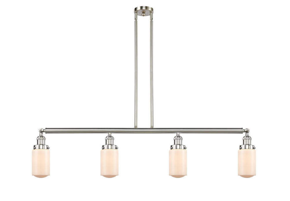 Dover - 4 Light - 49 inch - Brushed Satin Nickel - Stem Hung - Adjustable Island Light