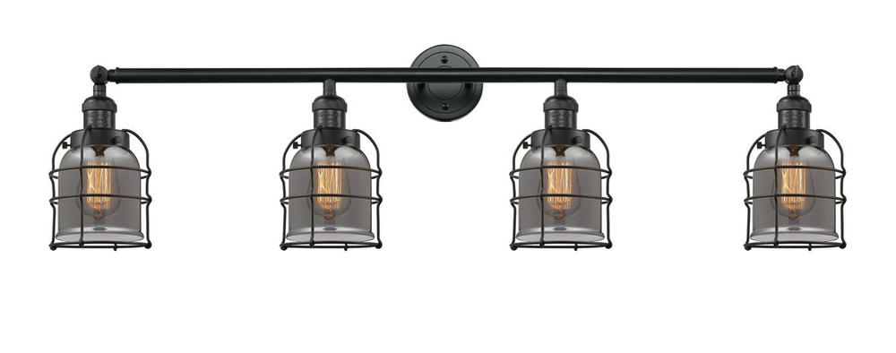 Bell Cage - 4 Light - 42 inch - Matte Black - Bath Vanity Light