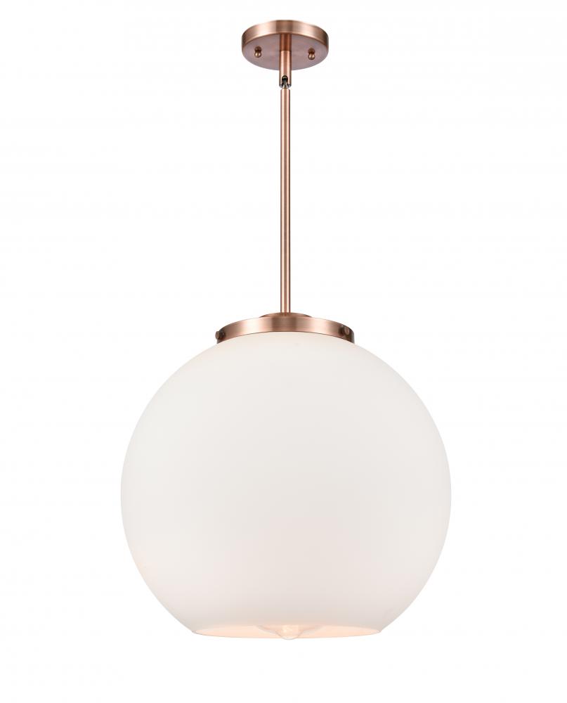 Athens - 1 Light - 16 inch - Antique Copper - Cord hung - Pendant