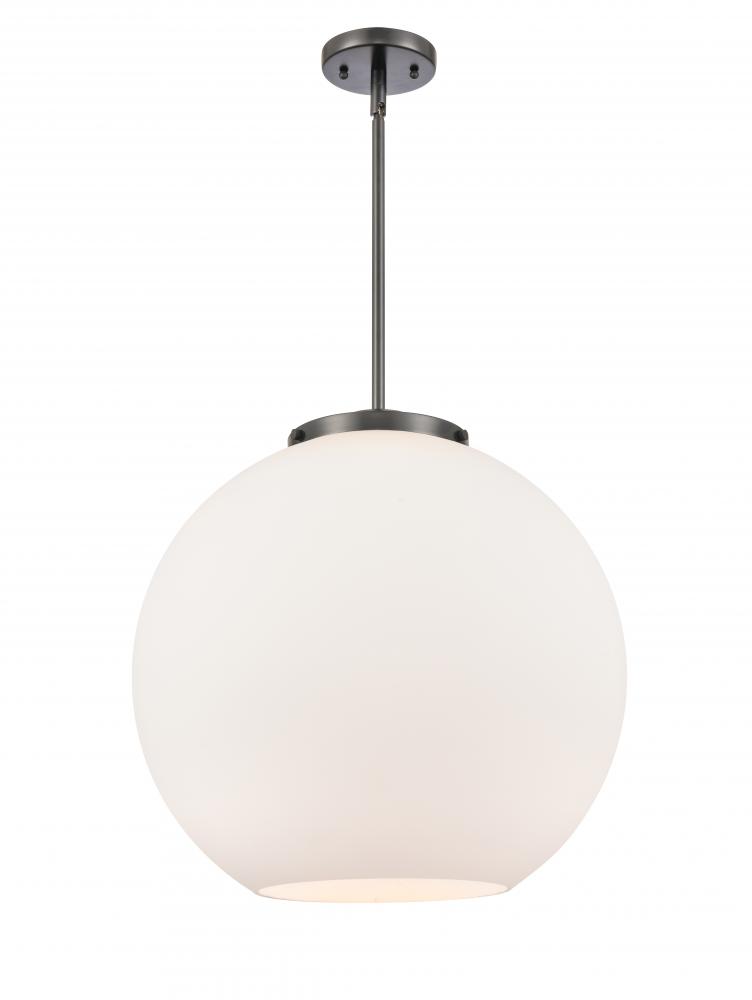 Athens - 1 Light - 18 inch - Matte Black - Cord hung - Pendant