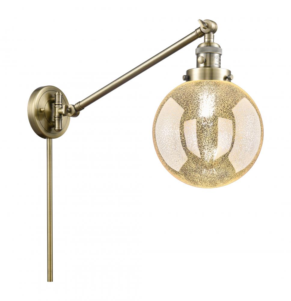 Beacon - 1 Light - 8 inch - Antique Brass -Adjustable Swing Arm