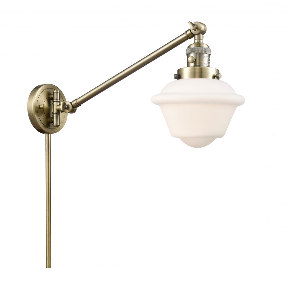 Oxford - 1 Light - 8 inch - Antique Brass - Swing Arm