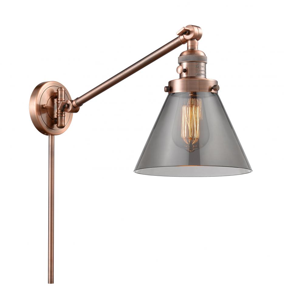 Cone - 1 Light - 8 inch - Antique Copper - Swing Arm