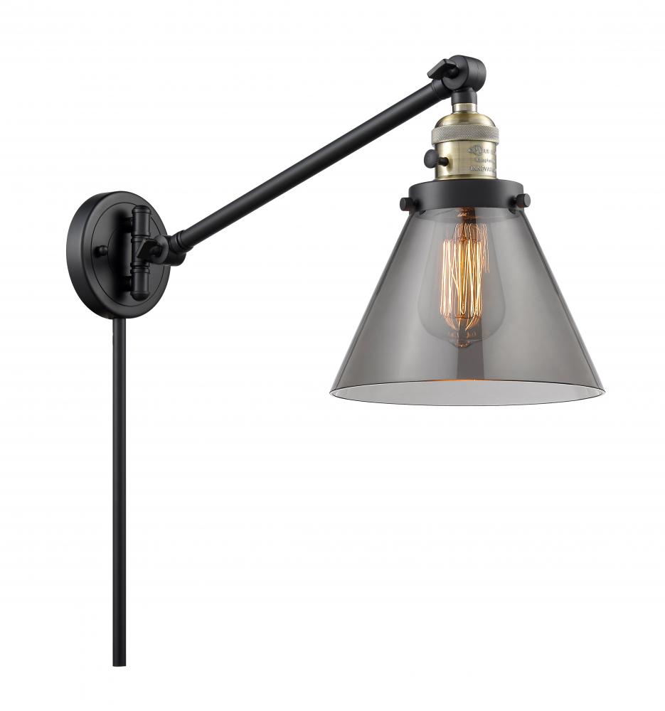 Cone - 1 Light - 8 inch - Black Antique Brass - Swing Arm