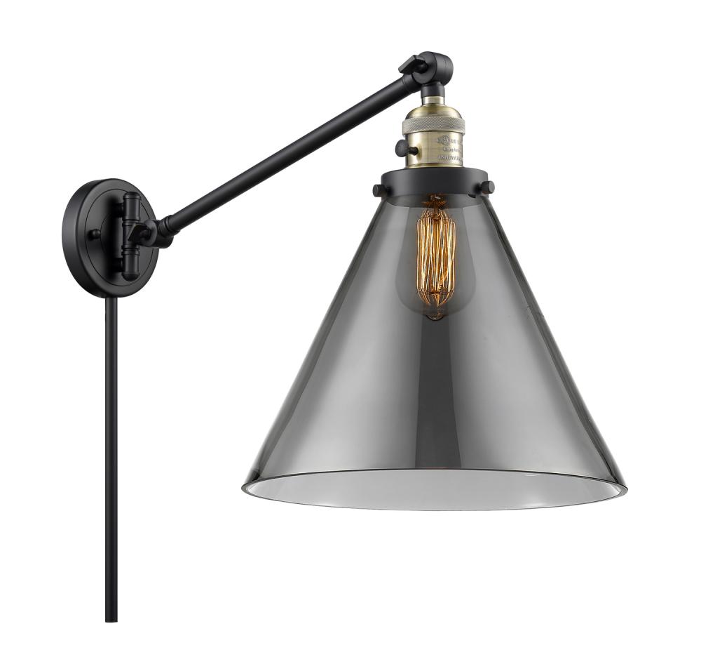 Cone - 1 Light - 12 inch - Black Antique Brass - Swing Arm