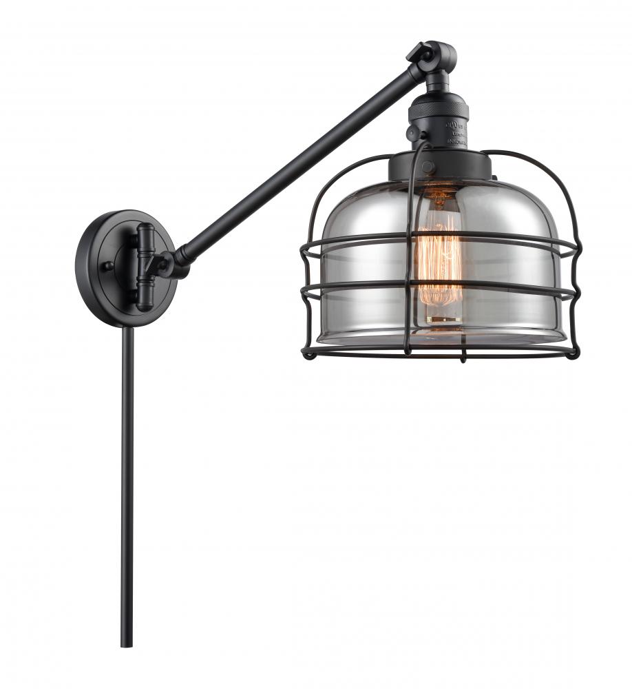 Bell Cage - 1 Light - 8 inch - Matte Black - Swing Arm