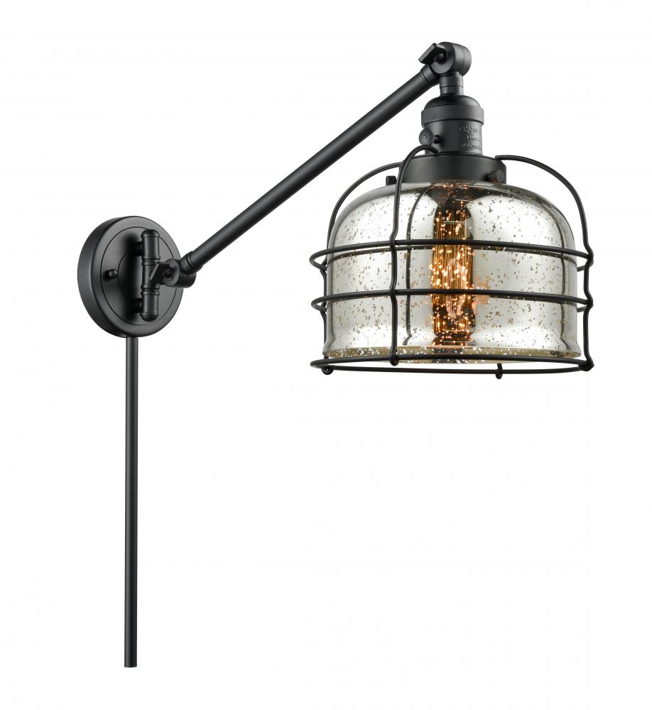 Bell Cage - 1 Light - 8 inch - Matte Black - Swing Arm