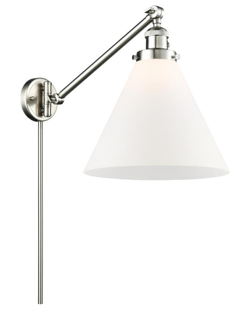 Cone - 1 Light - 12 inch - Brushed Satin Nickel - Swing Arm