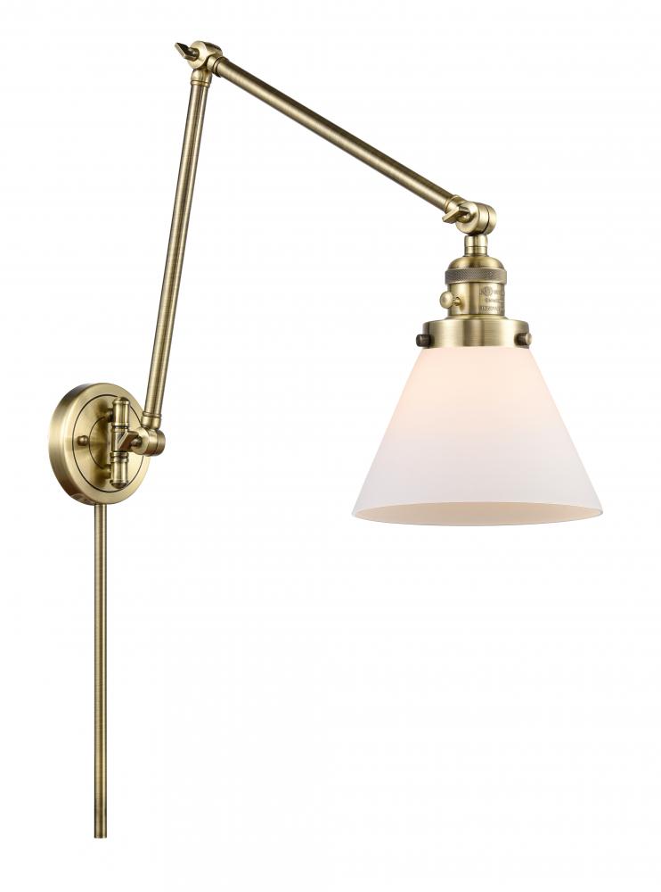 Cone - 1 Light - 8 inch - Antique Brass - Swing Arm