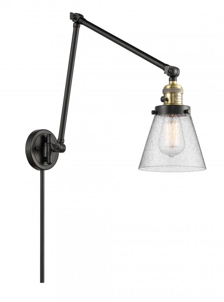 Cone - 1 Light - 8 inch - Black Antique Brass - Swing Arm
