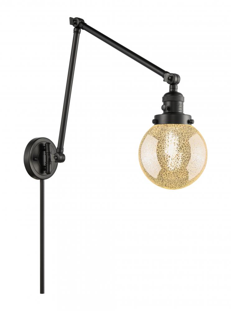 Beacon - 1 Light - 6 inch - Matte Black -Adjustable Swing Arm