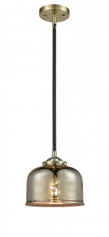 Bell - 1 Light - 8 inch - Black Antique Brass - Cord hung - Mini Pendant