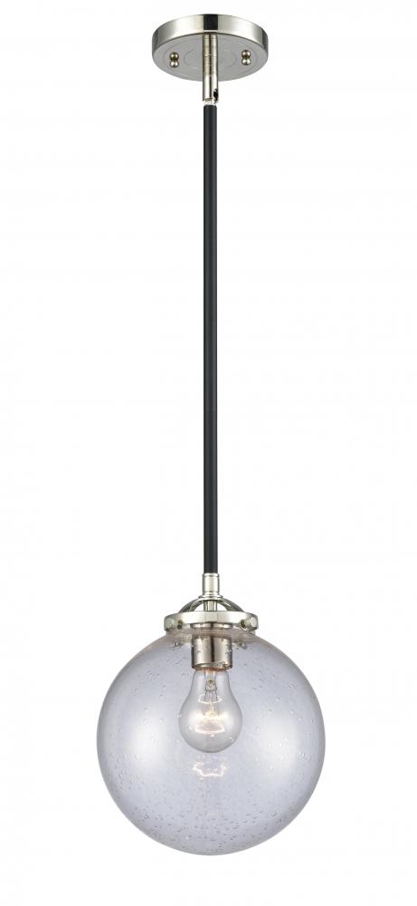 Beacon - 1 Light - 8 inch - Black Polished Nickel - Cord hung - Mini Pendant