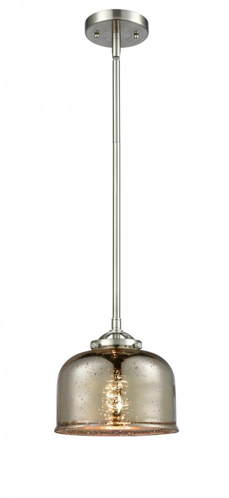Bell - 1 Light - 8 inch - Brushed Satin Nickel - Cord hung - Mini Pendant