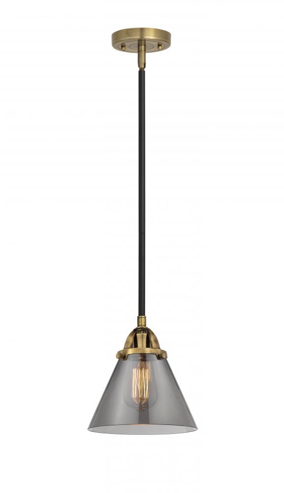 Cone - 1 Light - 8 inch - Black Antique Brass - Cord hung - Mini Pendant