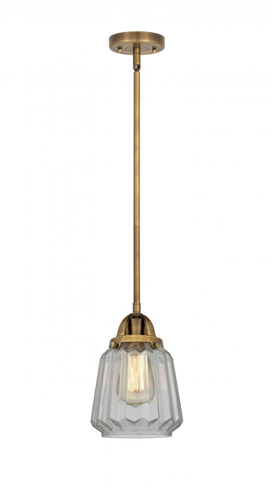 Chatham - 1 Light - 7 inch - Brushed Brass - Cord hung - Mini Pendant