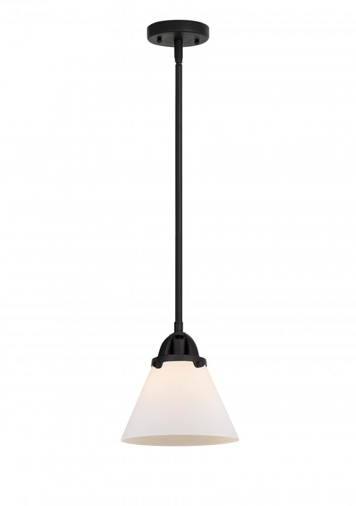 Cone - 1 Light - 8 inch - Matte Black - Cord hung - Mini Pendant